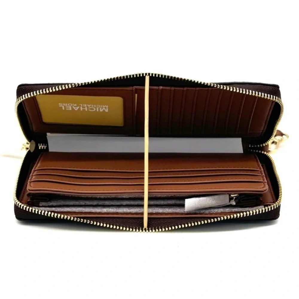 Michael Kors Large Jet Set Travel Chain Shoulder Bag & Continental Wallet Brown